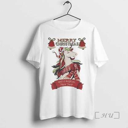 Officials Elegant Unicorn Scarf Merry Holiday White Sweatshirt