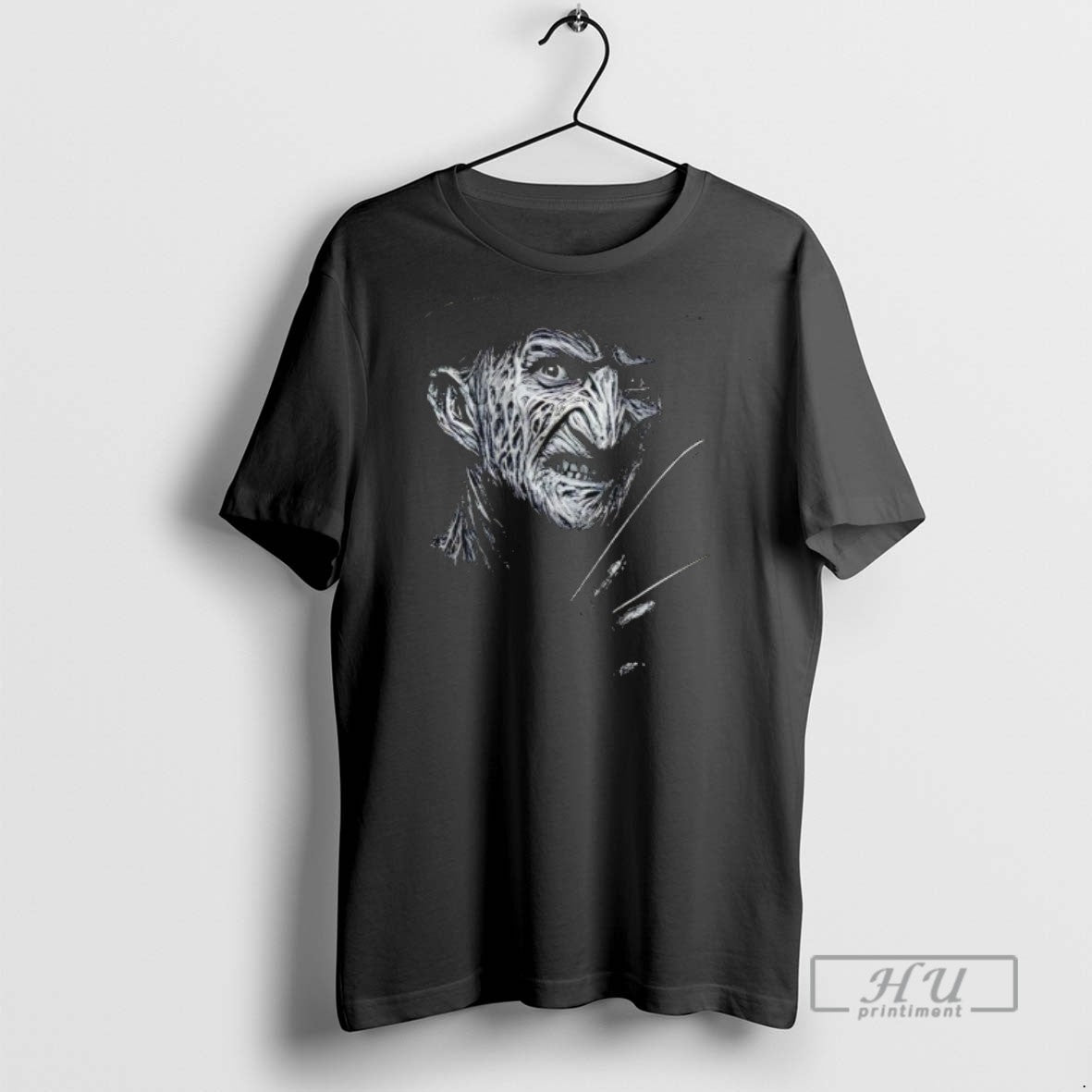Officials Freddy Krueger Horror Character Big Face Halloween T Shirts