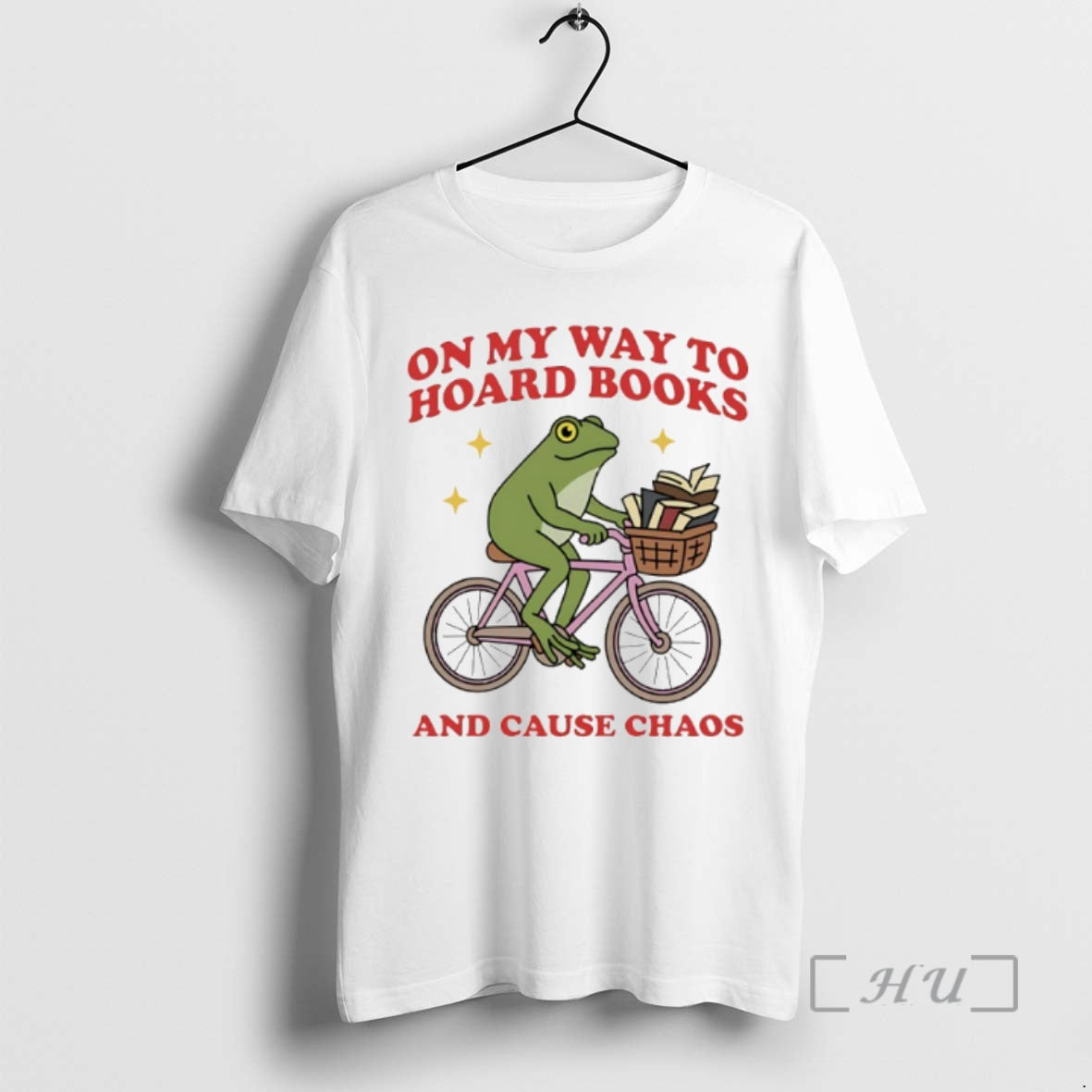 Officials Frog Riding Bicycle Way To Hoard Books And Cause Chaos