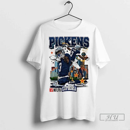 Officials George Pickens Dallas Cowboys Player City Skyline T Shirts