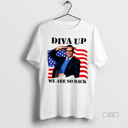 Officials George Santos Diva Up We Are So Back American Flag Tee