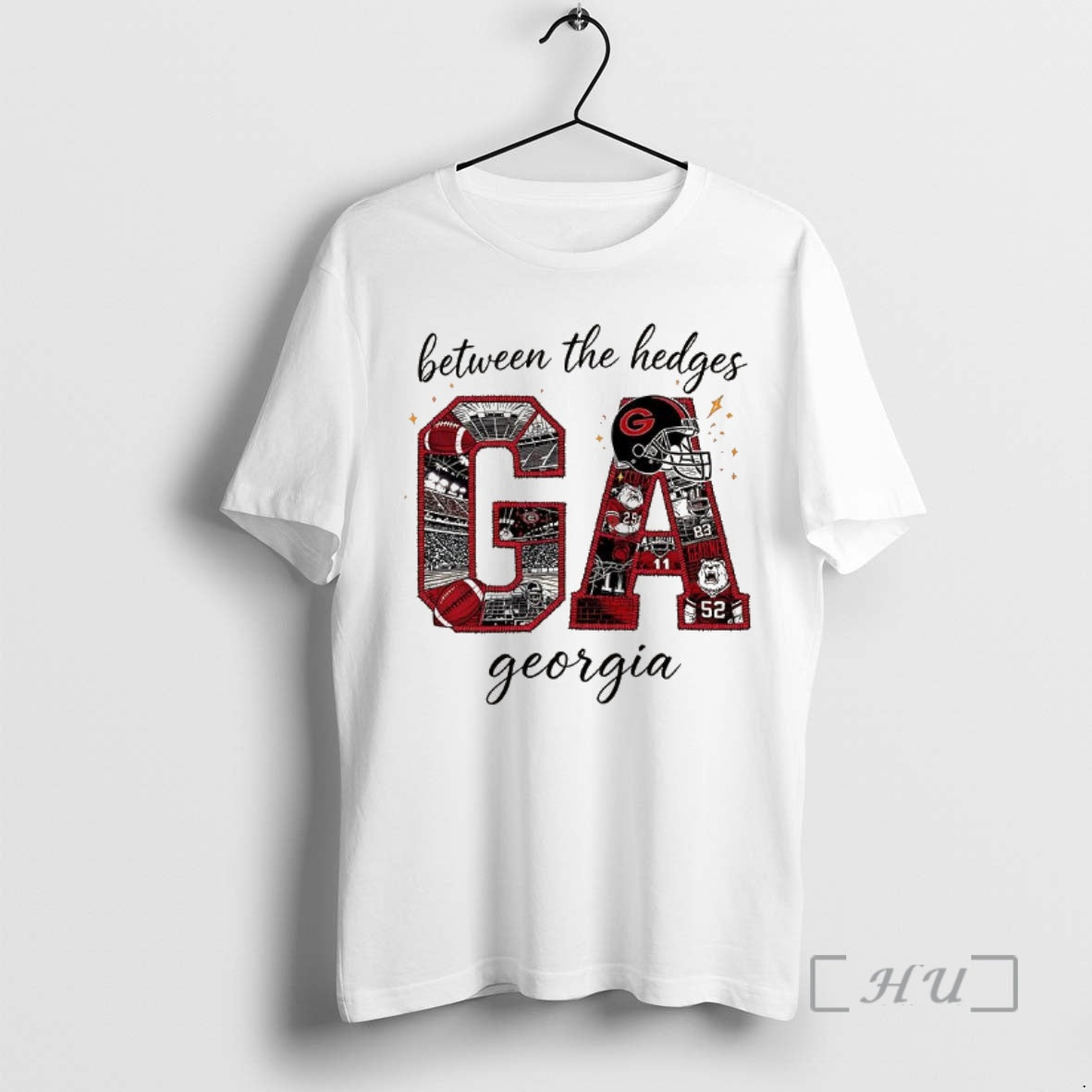Officials Georgia Bulldogs Football Game Day Between Hedges Tee