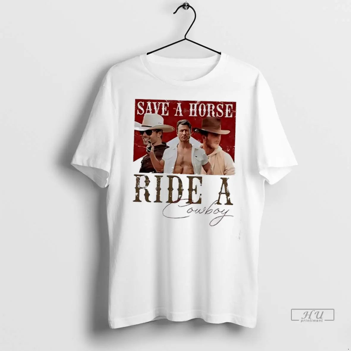 Officials Glen Powell Save Horse Ride Cowboy Marlboro Parody T Shirts