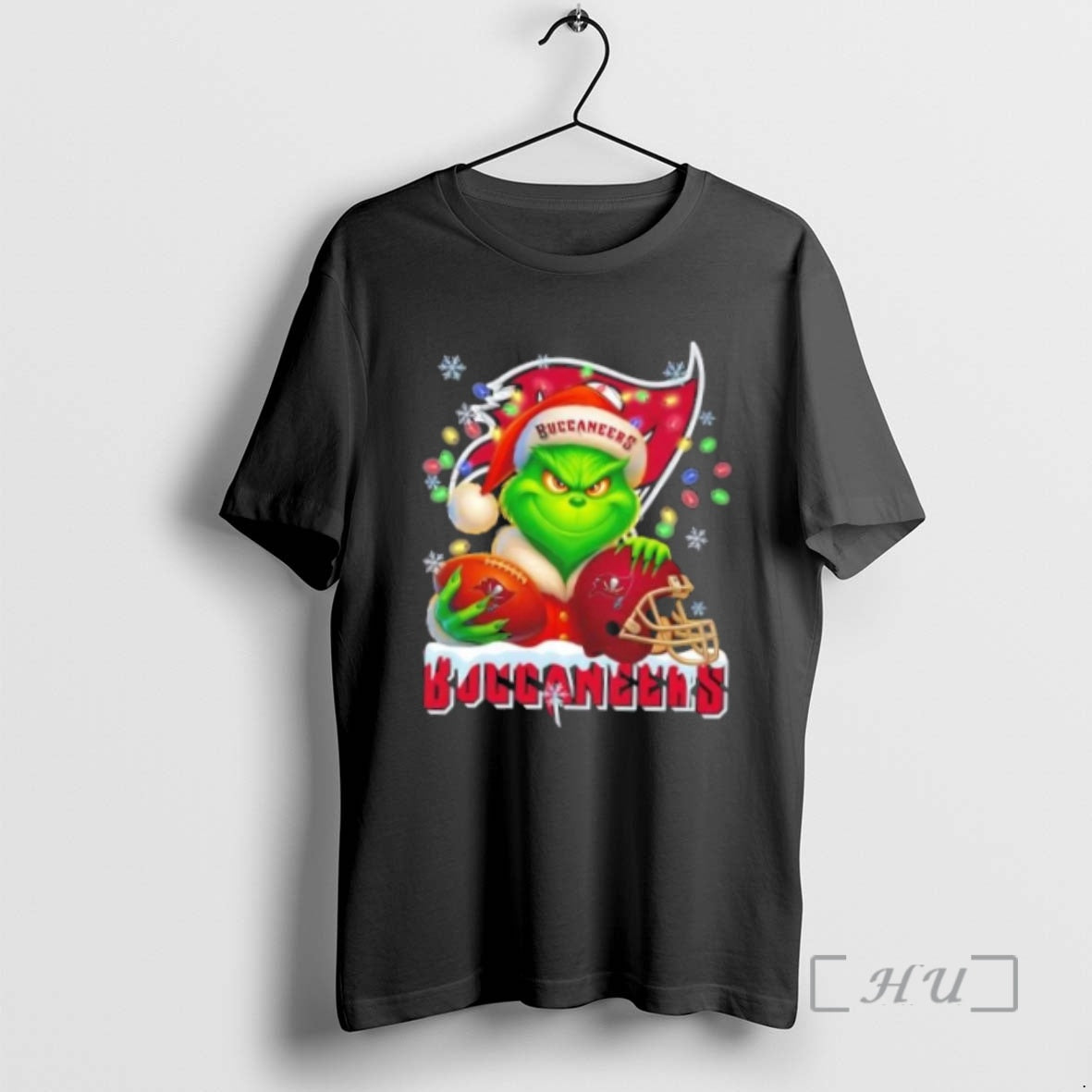 Officials Grinch Lights Holding Ball And Smiling Tampa Bay Buccaneers
