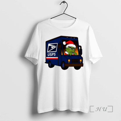 Officials Grinch Santa Claus Mail Truck Usps Merry Sweatshirt Vintage