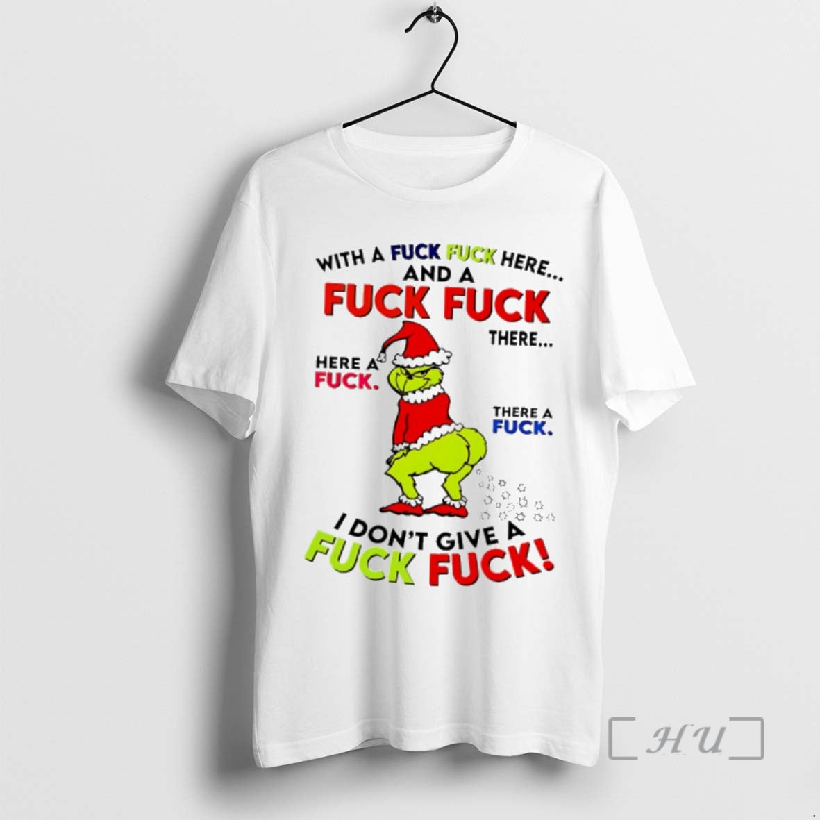 Officials Grinch Santa Fuck Fuck Here And Fuck Fuck Premium Hoodie