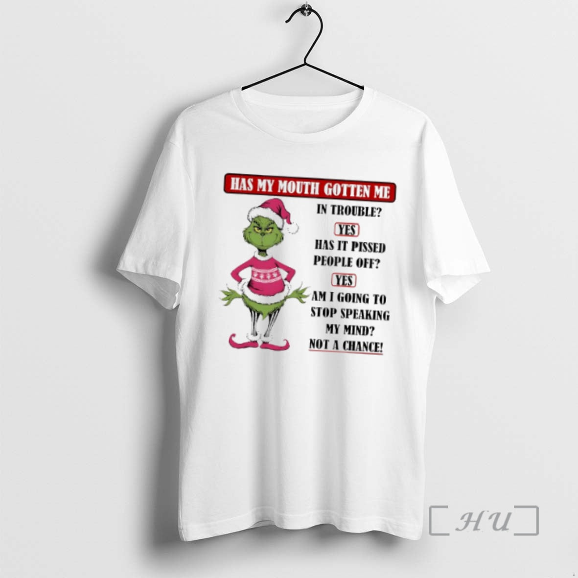 Officials Grinch Santa Has My Mouth Gotten Me Trouble Sweatshirt