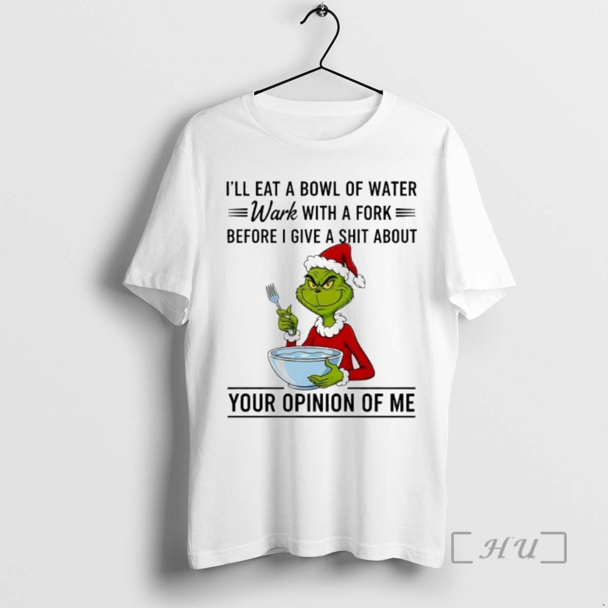Officials Grinch Santa Suit Ill Eat Bowl Water Fork Before Shirt