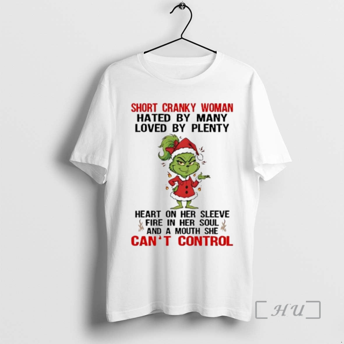 Officials Grinch Santa Suit Short Cranky She Cant Control Shirt