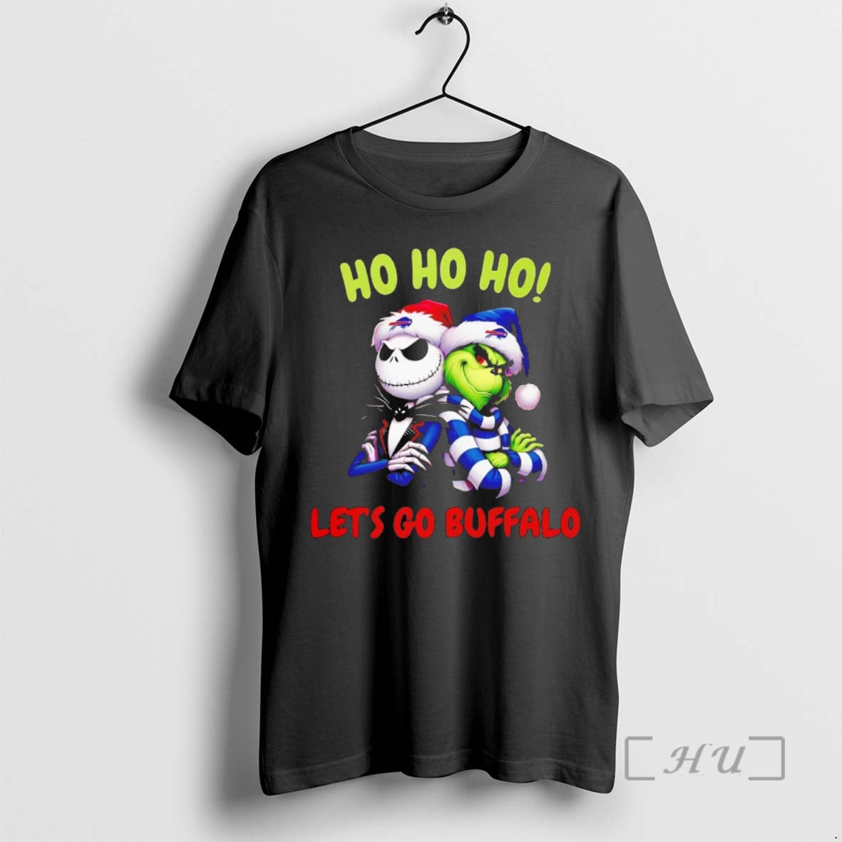Officials Grinch And Jack Skellington Ho Ho Ho Lets Go Buffalo Bills