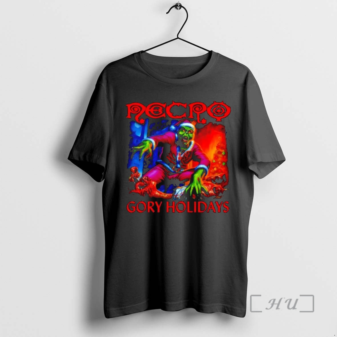 Officials Grinch Zombified Version Necro Gory Holiday Hoodie Designer