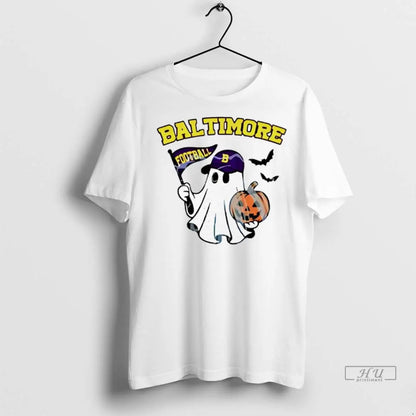 Officials Halloween Ghost Baltimore Ravens Football Flag Pumpkin