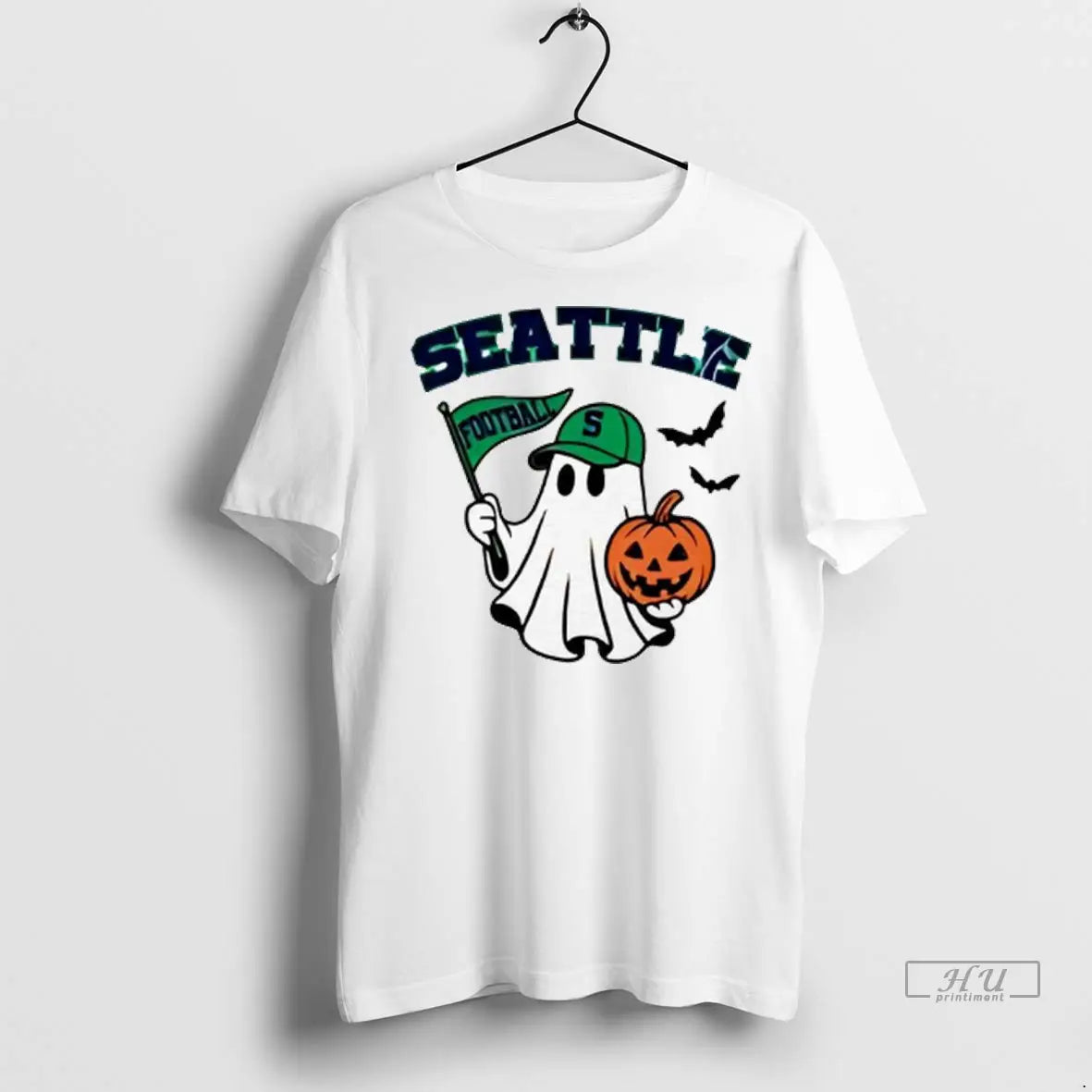 Officials Halloween Ghost Seattle Mariners Football Flag Pumpkin