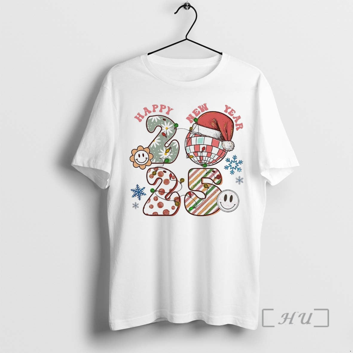 Officials Happy New Year 2025 Disco Ball White Long Sleeve Unique