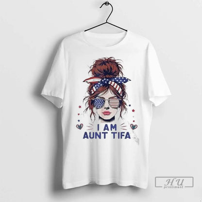 Officials I Am Aunt Tifa Usa Flag Ladies T Shirts Hoodie Stylish