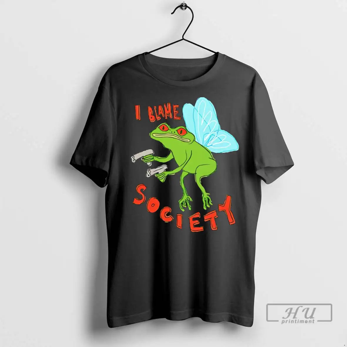 Officials I Blame Society Frog T Shirts Long Sleeve Designer Fashion