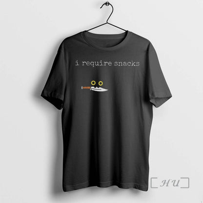 Officials I Require Snacks Black Cat Tee Modern Design