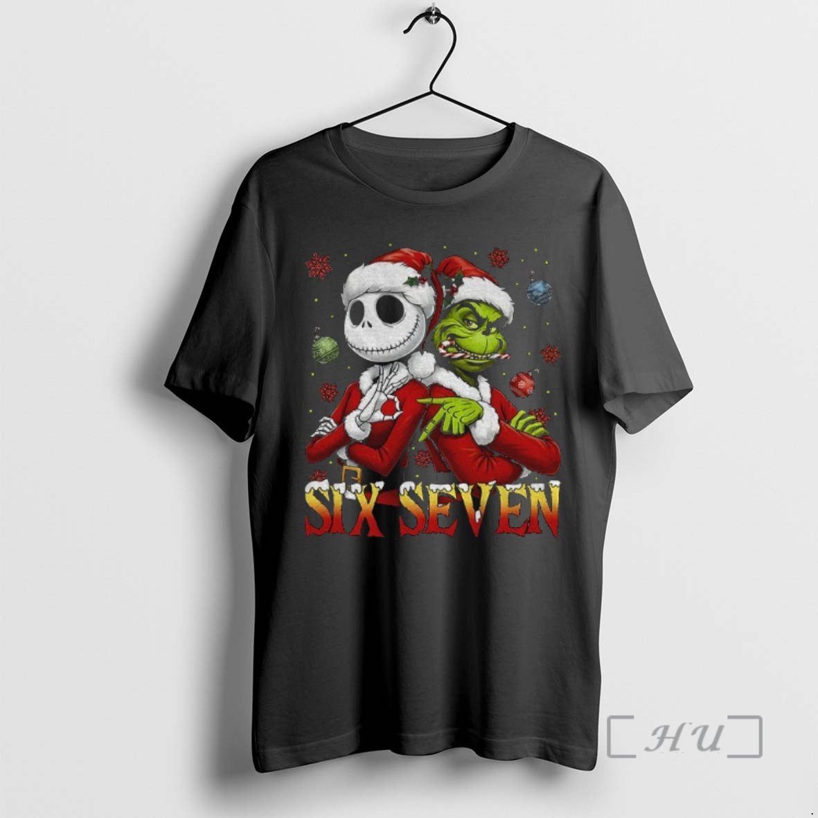 Officials Jack Skellington And Grinch Six Seven 6 7 Meme Tee Modern