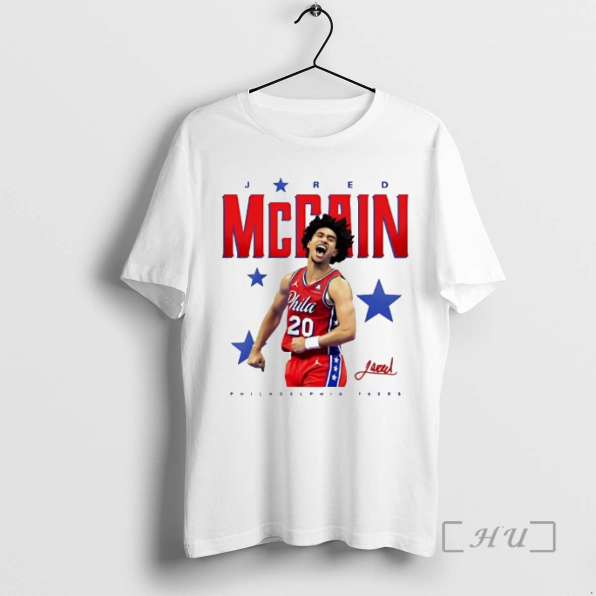 Officials Jared Mccain Portrait Philadelphia 76Ers Shirt Vintage