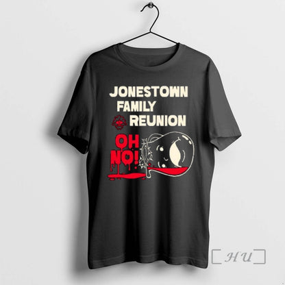 Officials Jonestown Family Reunion Oh No Circle Black Tee Authentic