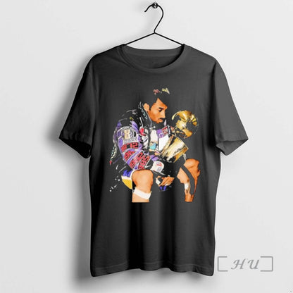 Officials Kobe Bryant Sat Holding Trophy TShirt Classic Style
