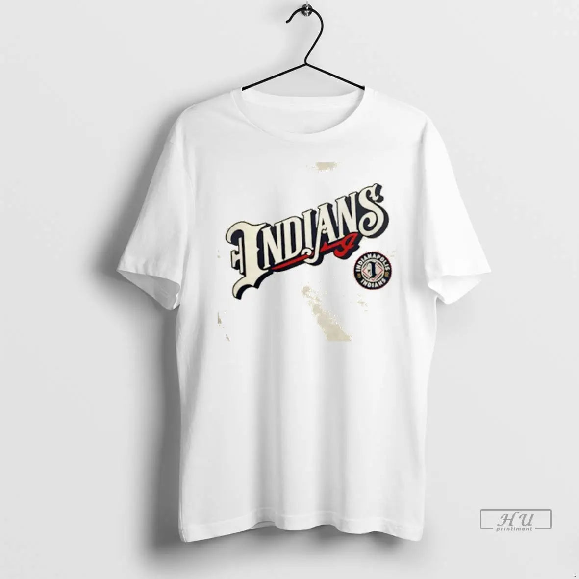 Officials Mlb Indianapolis Indians Logo 2 Sided T Shirts Tee
