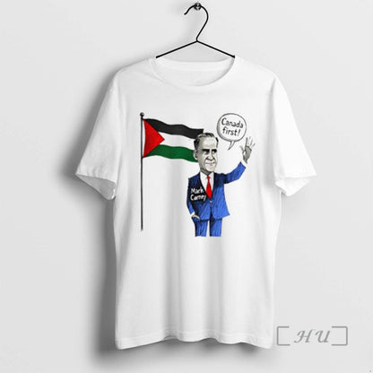 Officials Mark Carney Palestine Canada First Flag TShirt Vintage