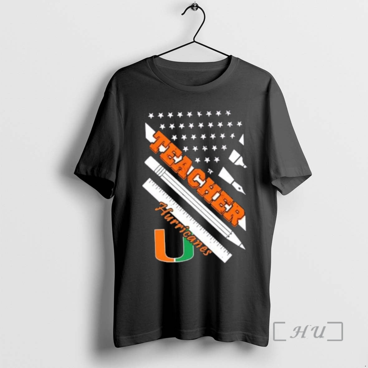 Officials Miami Hurricanes X Teacher American Flag Shirt Elegant
