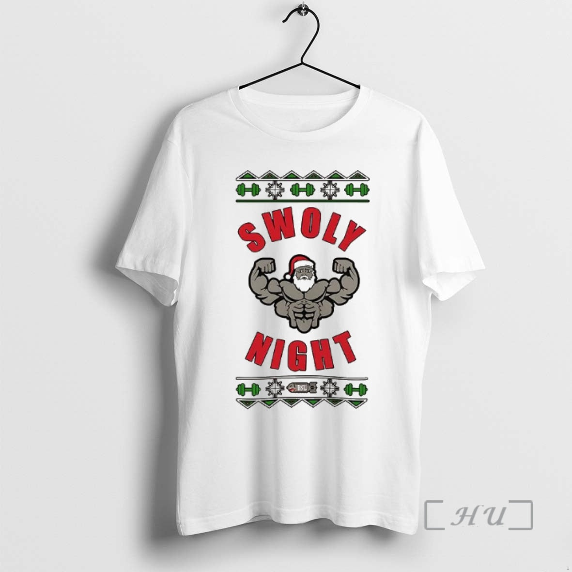 Officials Muscular Santa Claus Swoly Night Ugly Chrismas Tee Stylish