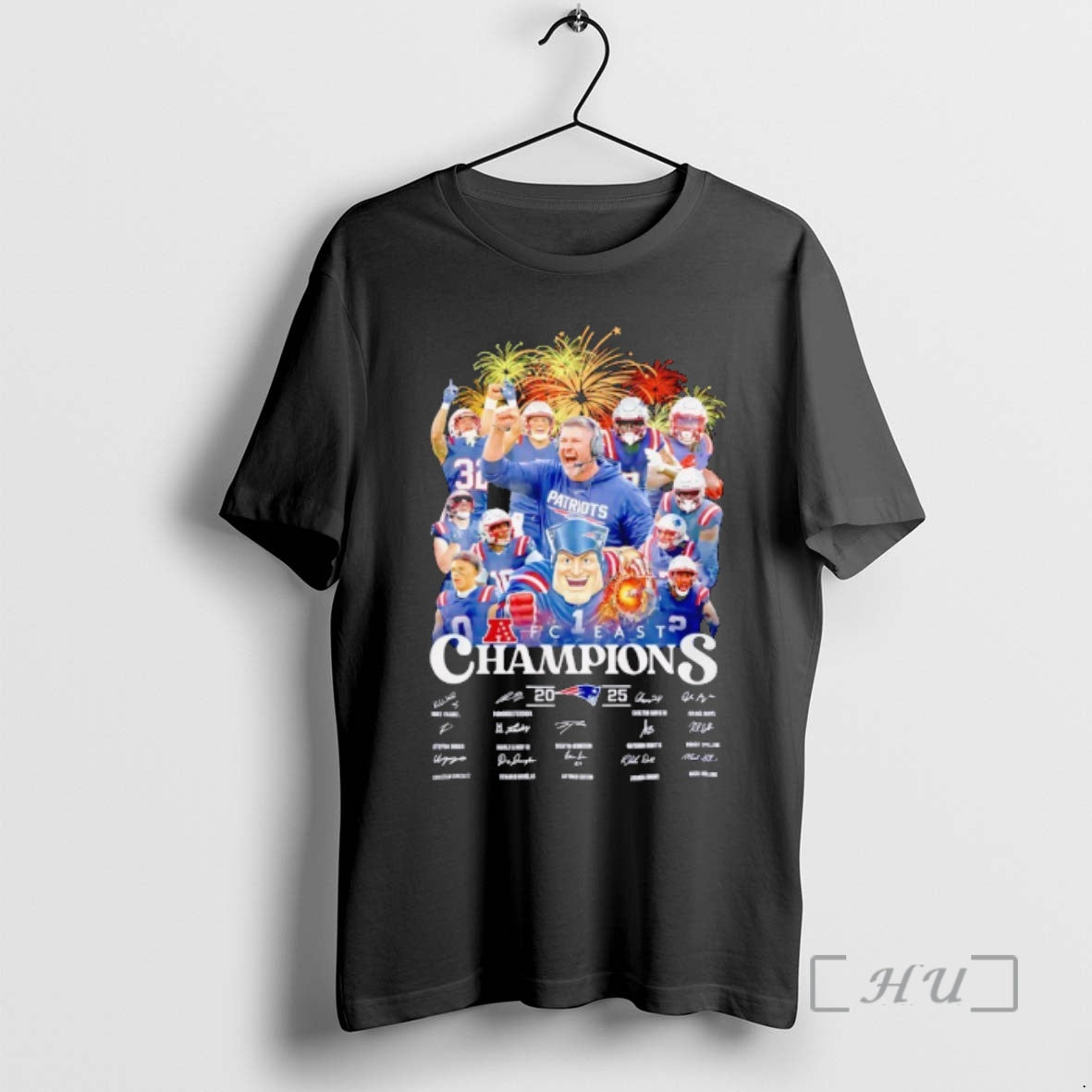 New England Patriots Afc East Champions 2025 Team Players Signatures