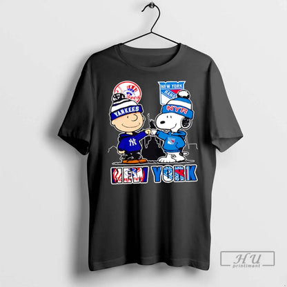 Officials New York Yankees X New York Rangers Snoopy T Shirts TShirt