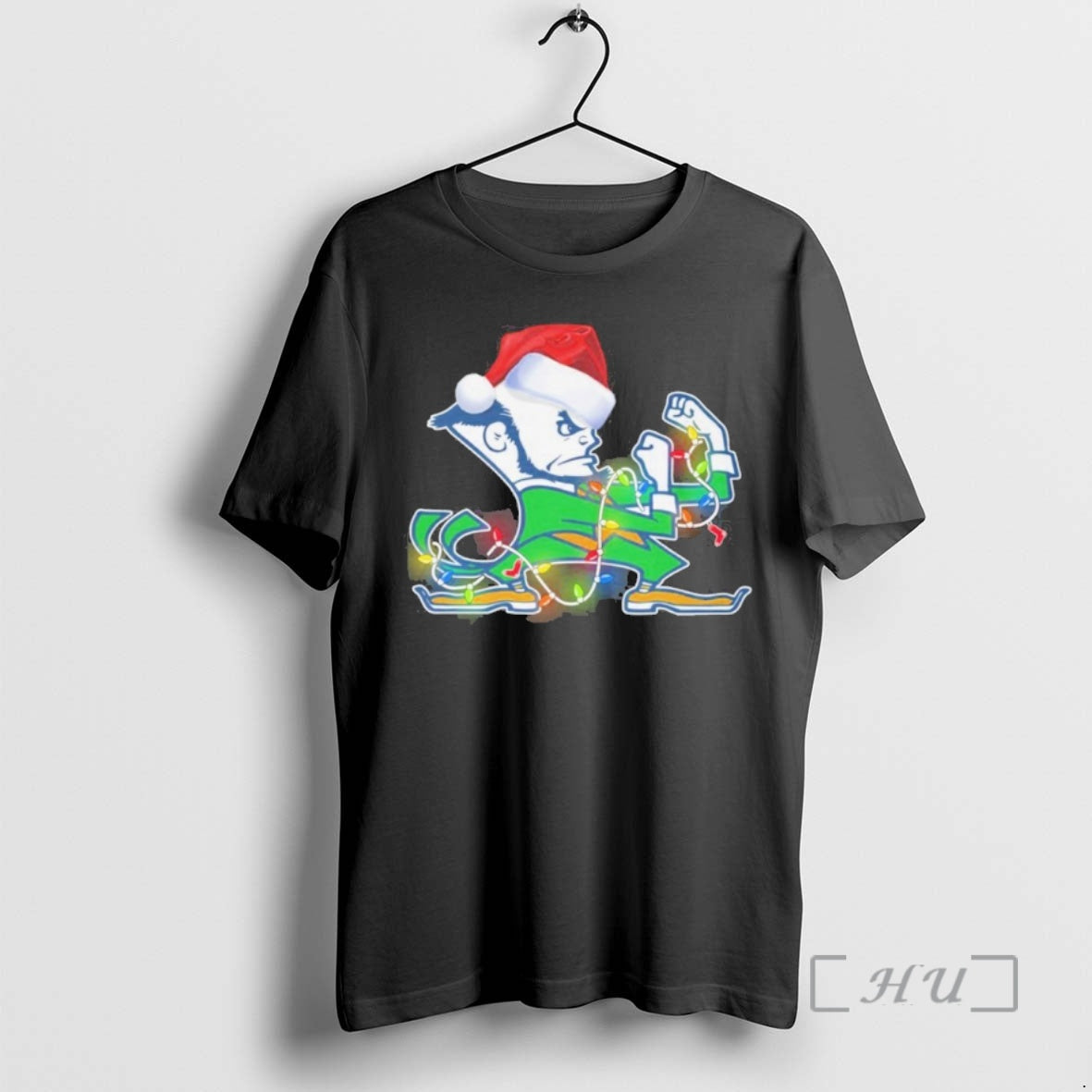 Officials Notre Dame Fighting Irish Santa Merry Light Sweatshirt