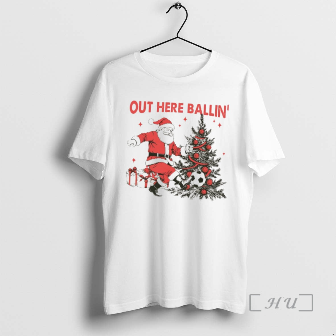 Officials Out Here Ballin Santa Claus Soccer Merry 2025 Shirt Stylish