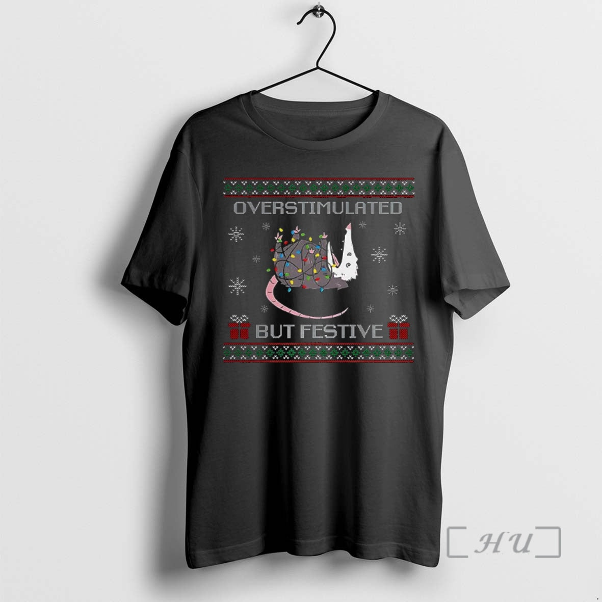 Officials Overstimulated But Festive Possum Ugly TShirt Elegant Design