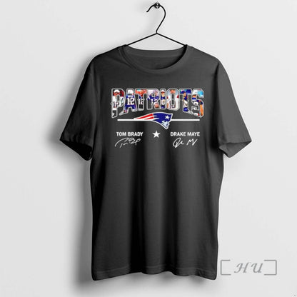 Patriots Tom Brady And Drake Maye Collage Signatures Shirt Stylish Art