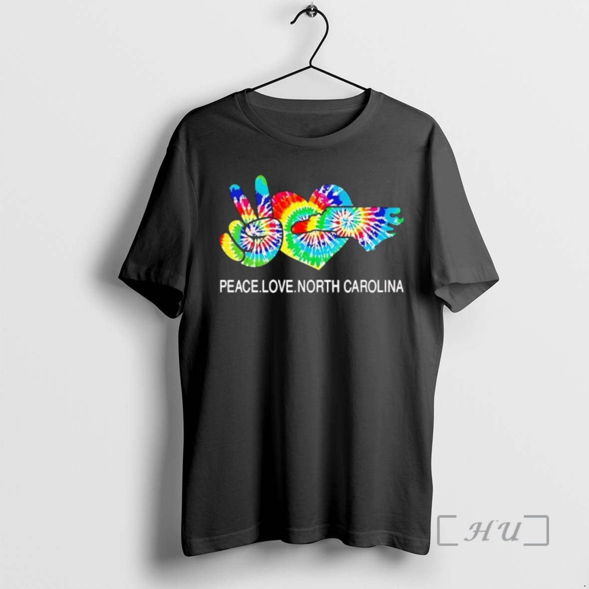 Officials Peace Love North Carolina Pride Black Long Sleeve Modern