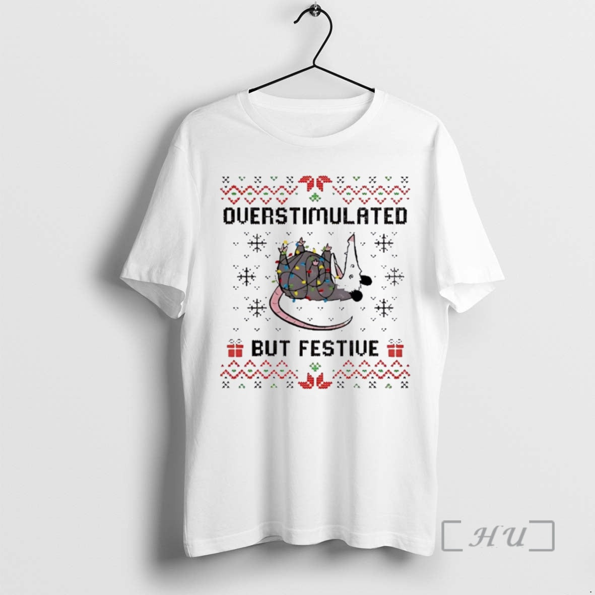 Officials Possum Overstimulated But Festive TShirt Retro Merch