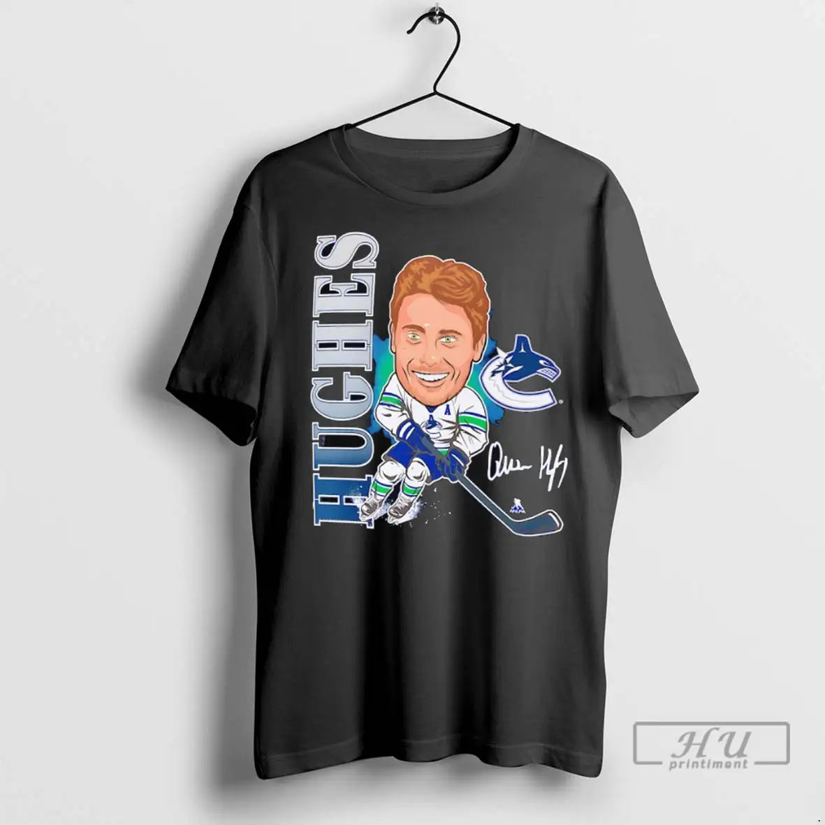 Officials Quinn Hughes Vancouver Canucks Hockey Caricature Player