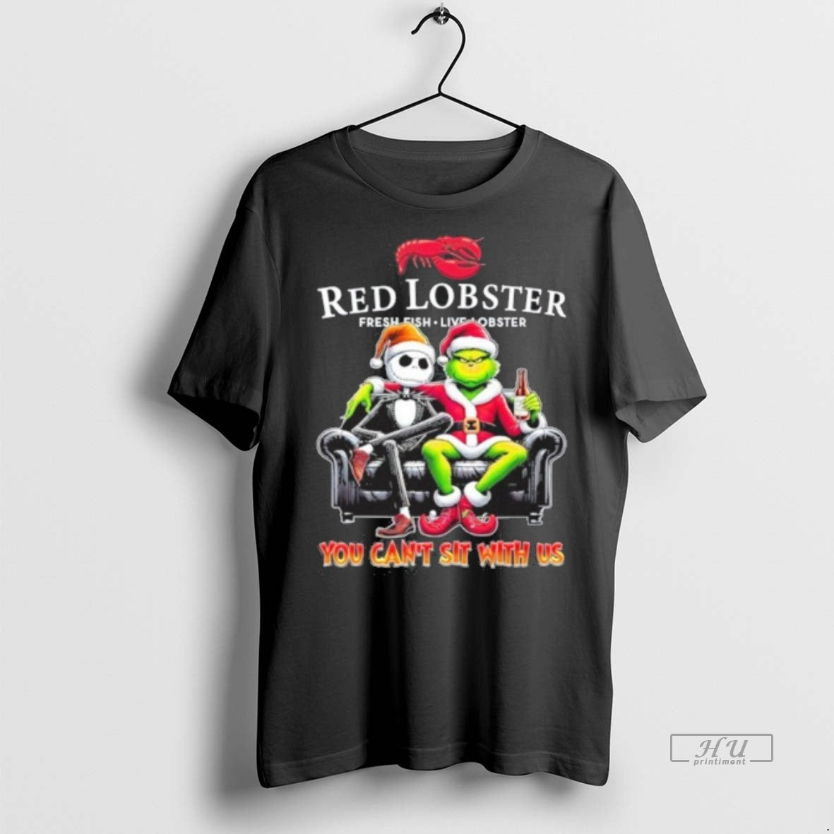 Officials Red Lobster Logo Santa Jack And Grinch You Cant Sit Us