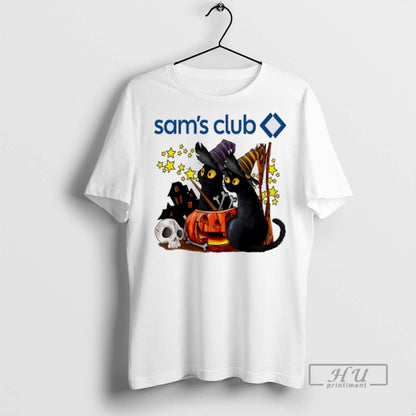 Officials Sams Club X Black Cat Witch Halloween T Shirts Tee Unique