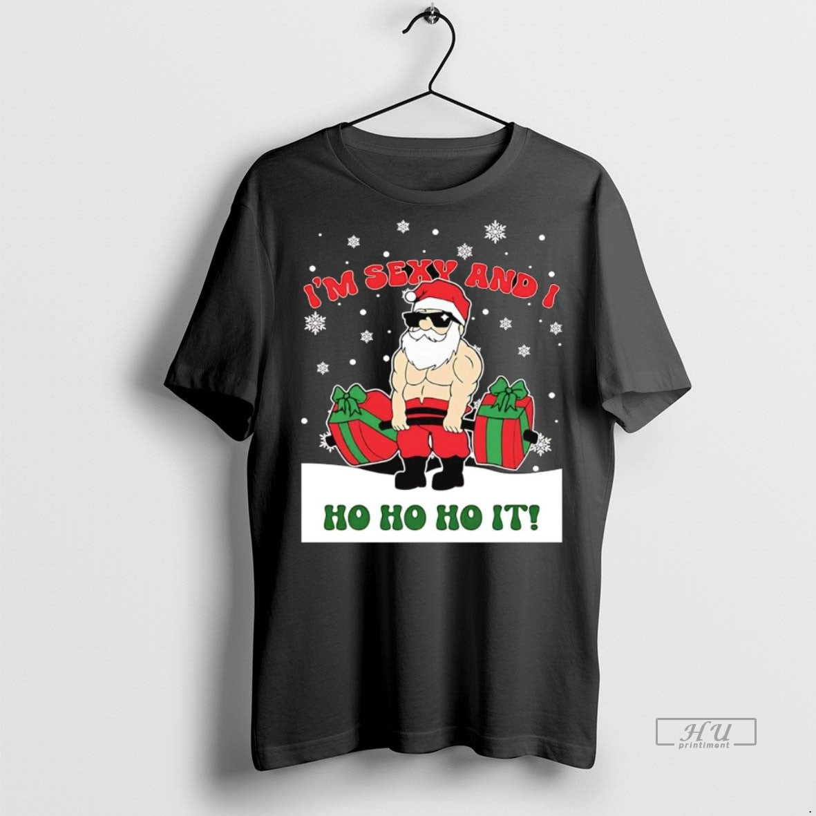 Officials Santa Claus Lifting Weights Im Sexy And I Ho Ho It Tank Top
