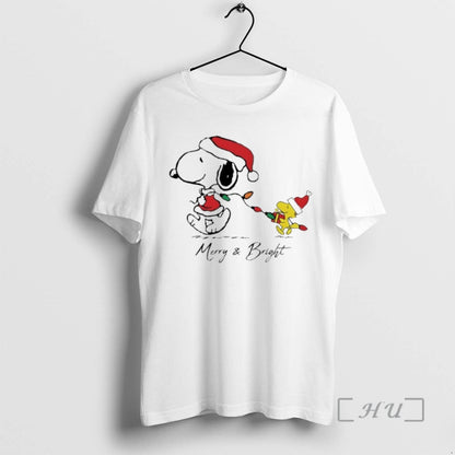 Officials Santa Snoopy And Woodstock Merry And Bright Tank Top Trendy