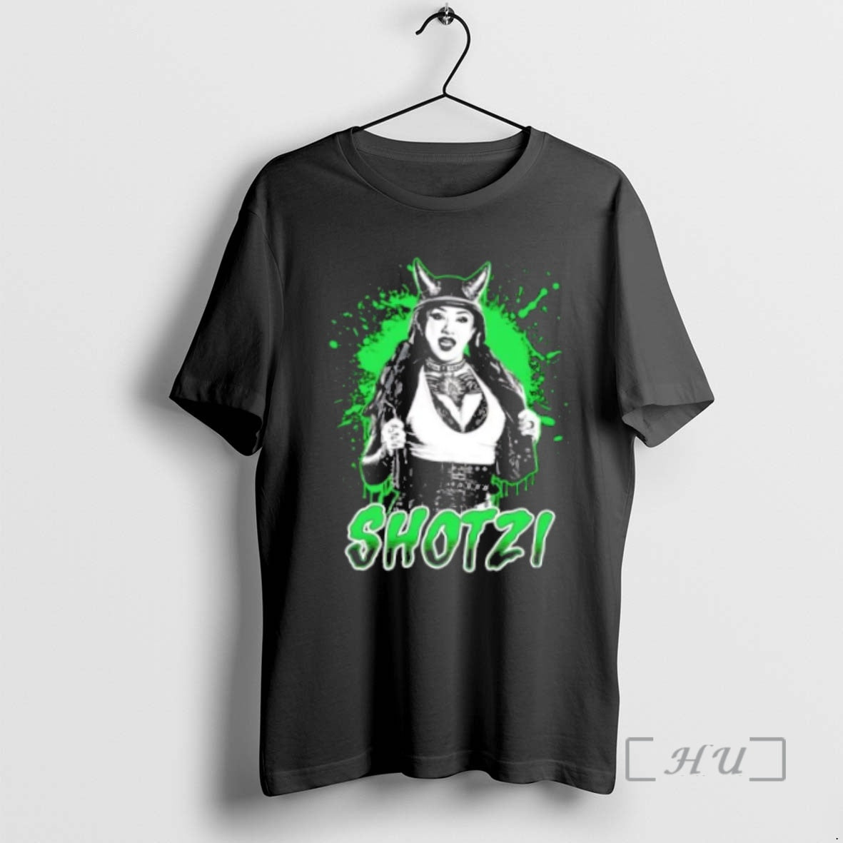 Officials Shotzi Green Splatter Tee Authentic Apparel