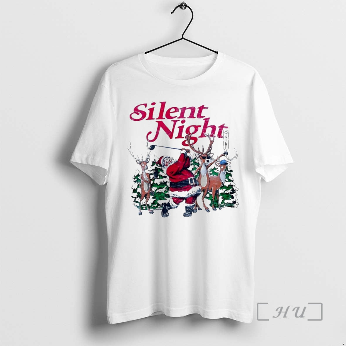 Officials Silent Night Golf Santa Circle Tee Trendy Outfit