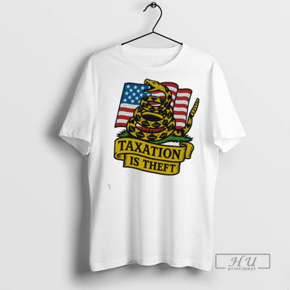 Officials Snake Taxation Is Theft Usa Flag T Shirts Tee Stylish
