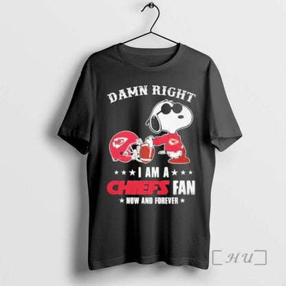 Officials Snoopy Damn Right I Am Chiefs Now And Forever Premium T