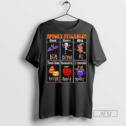 Officials Spooky Syllables Teacher Halloween Educational T Shirts