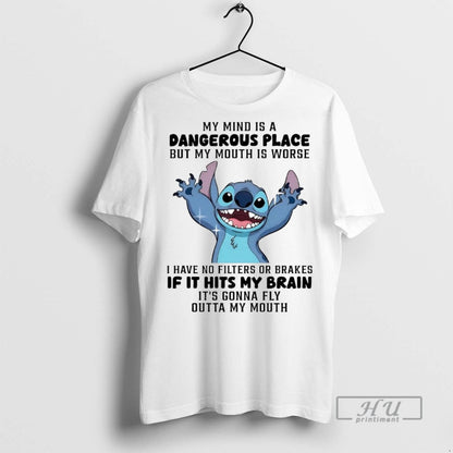 Officials Stitch My Mind Is Dangerous Place T Shirts Shirt Classic