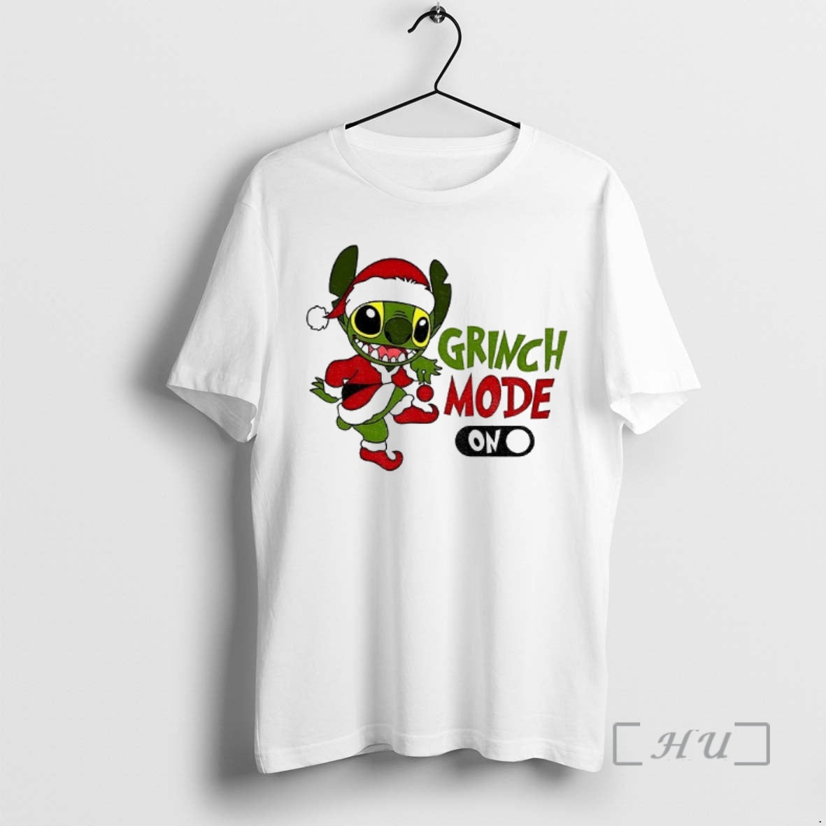 Officials Stitch X Grinch Santa Claus Grinch Mode Turn Merry Premium