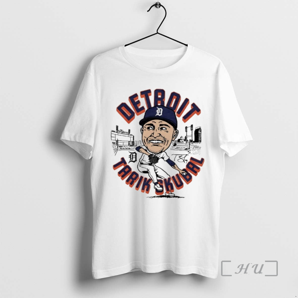 Tigers Tarik Skubal Player Signature Caricature Tee Exclusive Gift